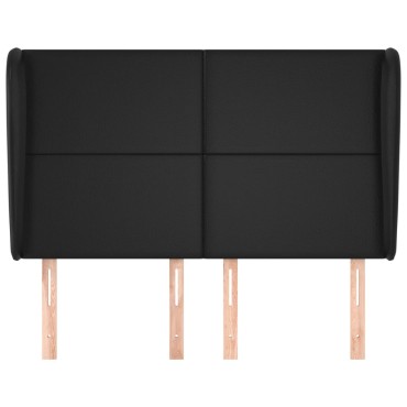 vidaXL Κεφαλάρι με Πτερύγια Μαύρο 147x23x118/128cm Συνθ. Δέρμα 1 τεμ.