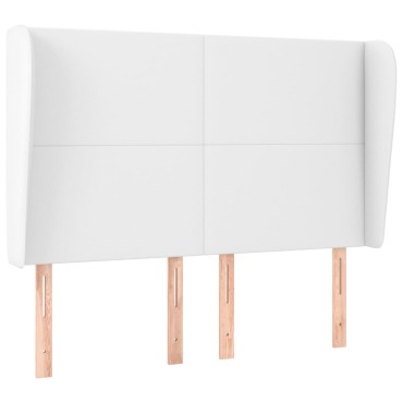 vidaXL Κεφαλάρι με Πτερύγια Λευκό 147x23x118/128cm Συνθετικό Δέρμα 1 τεμ.