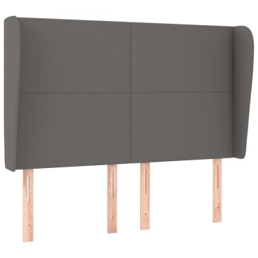 vidaXL Κεφαλάρι με Πτερύγια Γκρι 147x23x118/128cm Συνθετικό Δέρμα 1 τεμ.