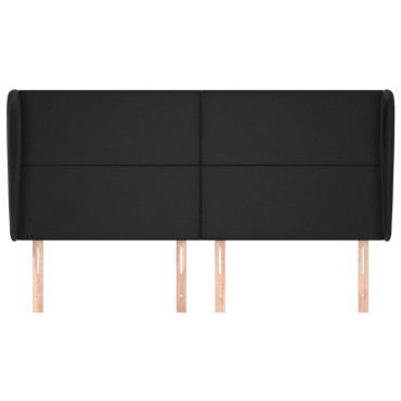 vidaXL Κεφαλάρι με Πτερύγια Μαύρο 163x23x118/128cm Συνθ. Δέρμα 1 τεμ.