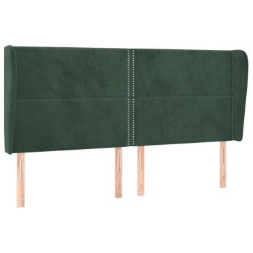 vidaXL Κεφαλάρι με Πτερύγια Πράσινο 203x23x118/128cm Βελούδινο 1 τεμ.