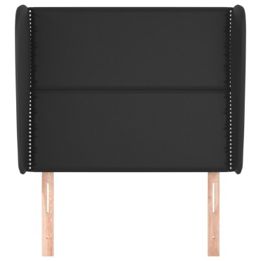 vidaXL Κεφαλάρι με Πτερύγια Μαύρο 93x23x118/128cmΣυνθετικό Δέρμα 1 τεμ.