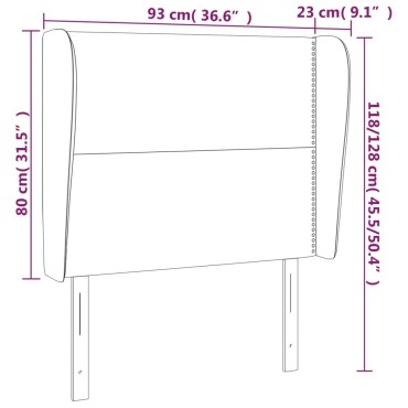 vidaXL Κεφαλάρι με Πτερύγια Μαύρο 93x23x118/128cmΣυνθετικό Δέρμα 1 τεμ.