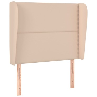 vidaXL Κεφαλάρι με Πτερύγια Καπουτσίνο 103x23x118/128cm Συνθ. Δέρμα 1 τεμ.