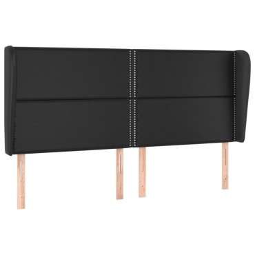 vidaXL Κεφαλάρι με Πτερύγια Μαύρο 163x23x118/128cm Συνθ. Δέρμα 1 τεμ.
