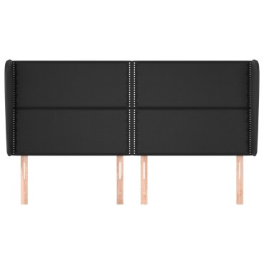 vidaXL Κεφαλάρι με Πτερύγια Μαύρο 163x23x118/128cm Συνθ. Δέρμα 1 τεμ.