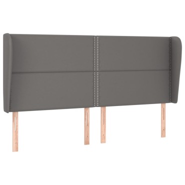 vidaXL Κεφαλάρι με Πτερύγια Γκρι 163x23x118/128cmΣυνθετικό Δέρμα 1 τεμ.