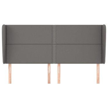 vidaXL Κεφαλάρι με Πτερύγια Γκρι 163x23x118/128cmΣυνθετικό Δέρμα 1 τεμ.