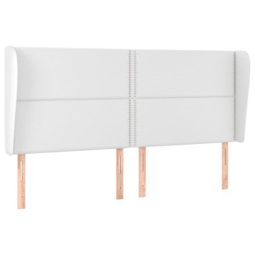 vidaXL Κεφαλάρι με Πτερύγια Λευκό 183x23x118/128cm Συνθετικό Δέρμα 1 τεμ.