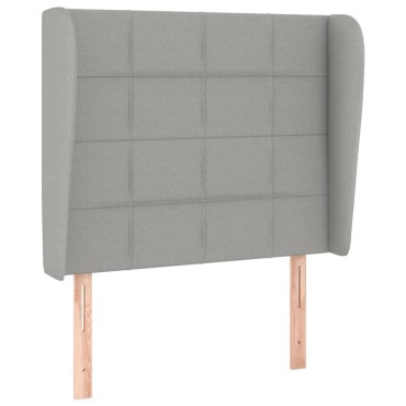 vidaXL Κεφαλάρι με Πτερύγια Ανοιχτό Γκρι 93x23x118/128cm Υφασμάτινο 1 τεμ.