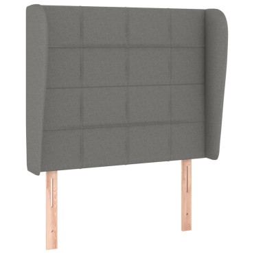 vidaXL Κεφαλάρι με Πτερύγια Σκούρο Γκρι 93x23x118/128cm Υφασμάτινο 1 τεμ.