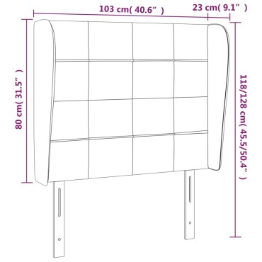 vidaXL Κεφαλάρι με Πτερύγια Ανοιχτό Γκρι 103x23x118/128cm Υφασμάτινο 1 τεμ.