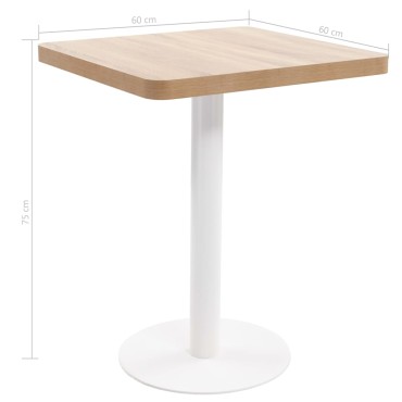 vidaXL Τραπέζι Bistro Ανοιχτό Καφέ 60x60cm από MDF 1 τεμ.