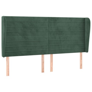 vidaXL Κεφαλάρι με Πτερύγια Πράσινο 203x23x118/128cm Βελούδινο 1 τεμ.