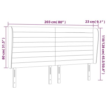 vidaXL Κεφαλάρι με Πτερύγια Πράσινο 203x23x118/128cm Βελούδινο 1 τεμ.