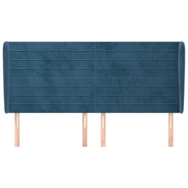vidaXL Κεφαλάρι με ΠτερύγιαΣκούρο Μπλε 203x23x118/128cm Βελούδινο 1 τεμ.