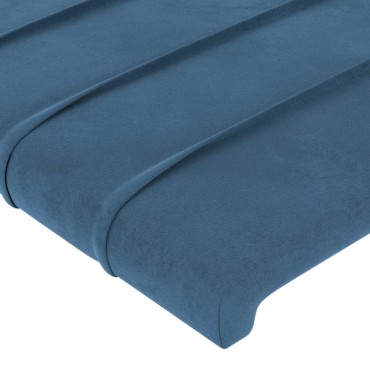 vidaXL Κεφαλάρι με ΠτερύγιαΣκούρο Μπλε 203x23x118/128cm Βελούδινο 1 τεμ.