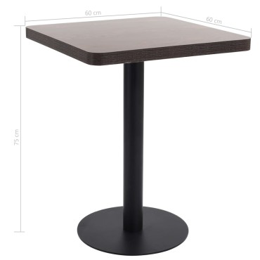 vidaXL Τραπέζι Bistro Σκούρο Καφέ 60x60cm από MDF 1 τεμ.