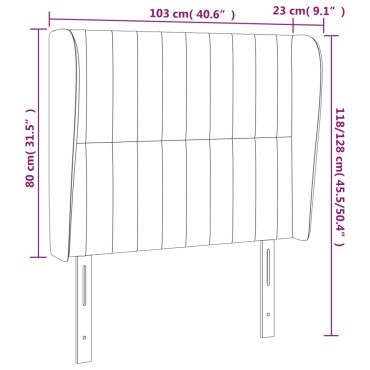 vidaXL Κεφαλάρι με Πτερύγια Σκούρο Γκρι 103x23x118/128cm Υφασμάτινο 1 τεμ.