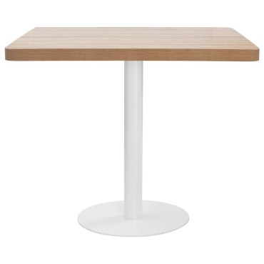 vidaXL Τραπέζι Bistro Ανοιχτό Καφέ 80x80cm από MDF 1 τεμ.