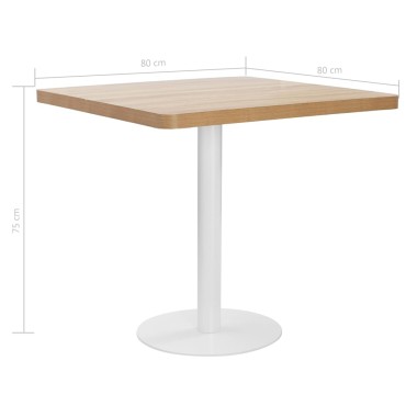 vidaXL Τραπέζι Bistro Ανοιχτό Καφέ 80x80cm από MDF 1 τεμ.