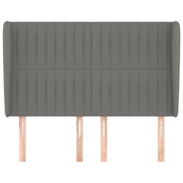 vidaXL Κεφαλάρι με Πτερύγια Σκούρο Γκρι 147x23x118/128cm Υφασμάτινο 1 τεμ.