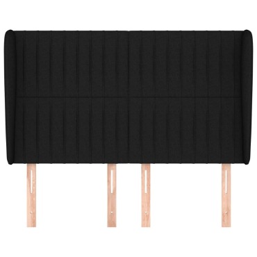 vidaXL Κεφαλάρι με Πτερύγια Μαύρο 147x23x118/128cm Υφασμάτινο 1 τεμ.