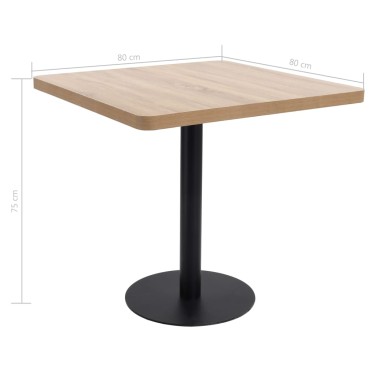 vidaXL Τραπέζι Bistro Ανοιχτό Καφέ 80x80cm από MDF 1 τεμ.