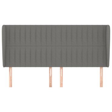 vidaXL Κεφαλάρι με Πτερύγια Σκούρο Γκρι 163x23x118/128cm Υφασμάτινο 1 τεμ.