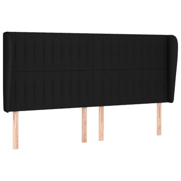 vidaXL Κεφαλάρι με Πτερύγια Μαύρο 163x23x118/128cm Υφασμάτινο 1 τεμ.
