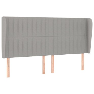 vidaXL Κεφαλάρι με Πτερύγια Ανοιχτό Γκρι 183x23x118/128cm Υφασμάτινο 1 τεμ.