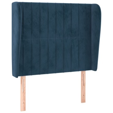 vidaXL Κεφαλάρι με Πτερύγια Σκούρο Μπλε 83x23x118/128cm Βελούδινο 1 τεμ.