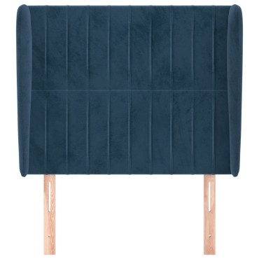 vidaXL Κεφαλάρι με Πτερύγια Σκούρο Μπλε 83x23x118/128cm Βελούδινο 1 τεμ.