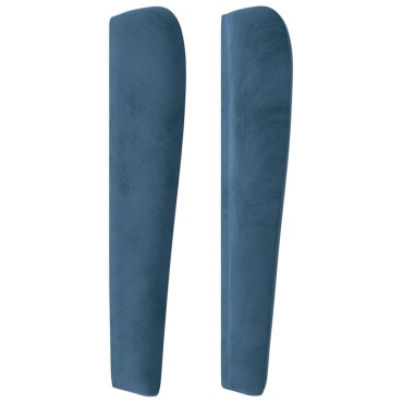 vidaXL Κεφαλάρι με Πτερύγια Σκούρο Μπλε 83x23x118/128cm Βελούδινο 1 τεμ.