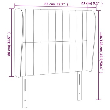 vidaXL Κεφαλάρι με Πτερύγια Σκούρο Μπλε 83x23x118/128cm Βελούδινο 1 τεμ.