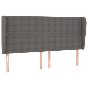 vidaXL Κεφαλάρι με Πτερύγια Γκρι 183x23x118/128cmΣυνθετικό Δέρμα 1 τεμ.