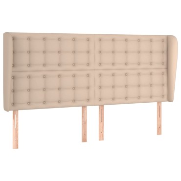 vidaXL Κεφαλάρι με Πτερύγια Καπουτσίνο 203x23x118/128cm Συνθ. Δέρμα 1 τεμ.