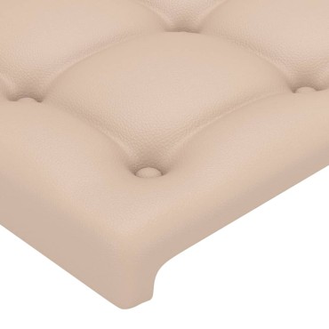 vidaXL Κεφαλάρι με Πτερύγια Καπουτσίνο 203x23x118/128cm Συνθ. Δέρμα 1 τεμ.