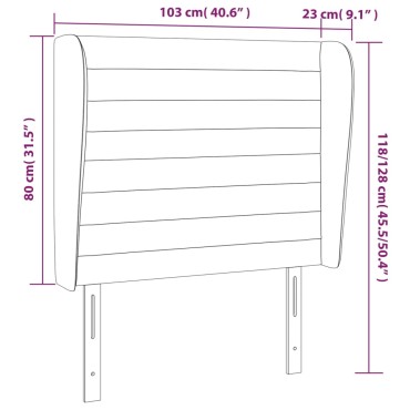 vidaXL Κεφαλάρι με Πτερύγια Σκούρο Καφέ 103x23x118/128cm Υφασμάτινο 1 τεμ.