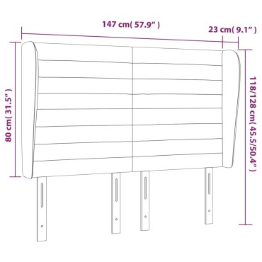 vidaXL Κεφαλάρι με Πτερύγια Taupe 147x23x118/128cm Υφασμάτινο 1 τεμ.