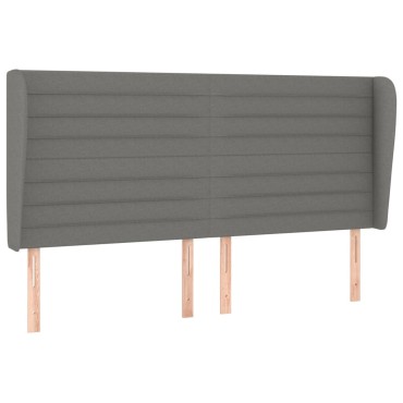 vidaXL Κεφαλάρι με Πτερύγια Σκούρο Γκρι 163x23x118/128cm Υφασμάτινο 1 τεμ.