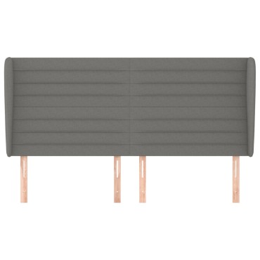 vidaXL Κεφαλάρι με Πτερύγια Σκούρο Γκρι 163x23x118/128cm Υφασμάτινο 1 τεμ.