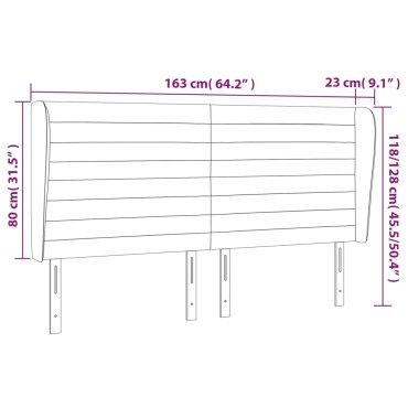 vidaXL Κεφαλάρι με Πτερύγια Μαύρο 163x23x118/128cm Υφασμάτινο 1 τεμ.