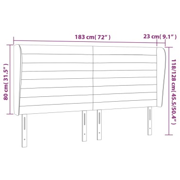 vidaXL Κεφαλάρι με Πτερύγια Μπλε 183x23x118/128cm Υφασμάτινο 1 τεμ.