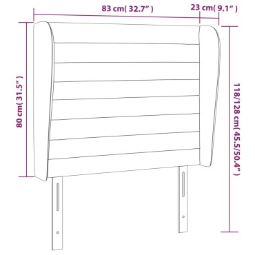 vidaXL Κεφαλάρι με Πτερύγια Πράσινο 83x23x118/128cm Βελούδινο 1 τεμ.