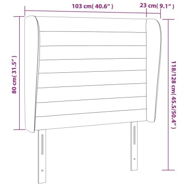 vidaXL Κεφαλάρι με Πτερύγια Ροζ 103x23x118/128cm Βελούδινο 1 τεμ.