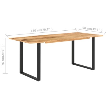 vidaXL Τραπεζαρία 180x90x76cm από Μασίφ Ξύλο Ακακίας 1 τεμ.