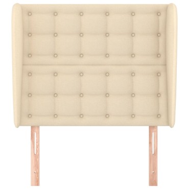 vidaXL Κεφαλάρι με Πτερύγια Κρεμ 93x23x118/128cm Υφασμάτινο 1 τεμ.