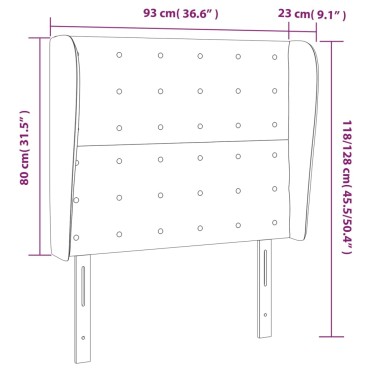 vidaXL Κεφαλάρι με Πτερύγια Κρεμ 93x23x118/128cm Υφασμάτινο 1 τεμ.