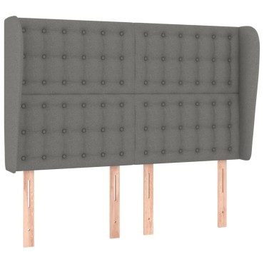 vidaXL Κεφαλάρι με Πτερύγια Σκούρο Γκρι 147x23x118/128cm Υφασμάτινο 1 τεμ.